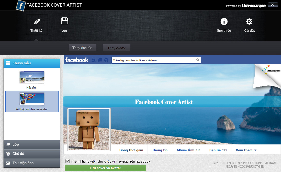 Phần mềm tạo ảnh bìa facebook độc đẹp - Facebook Cover Artist 