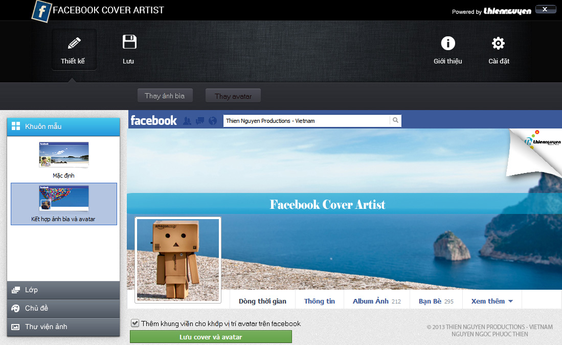 Phần mềm tạo ảnh bìa facebook độc đẹp - Facebook Cover Artist | VFO.VN