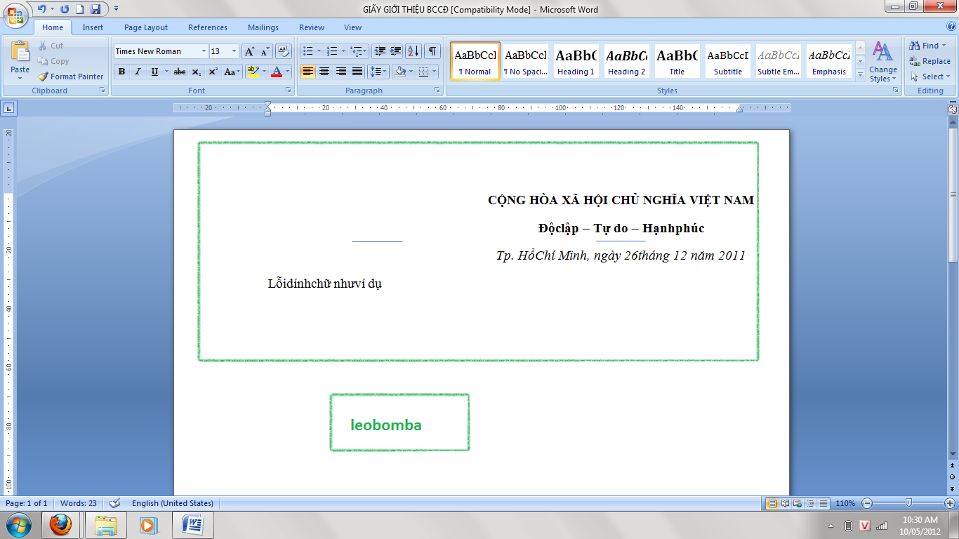 Cách sửa lỗi dính chữ trong word 2007