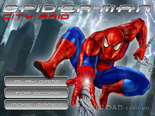 Download game đu dây vui nhộn - Spiderman City Raid 